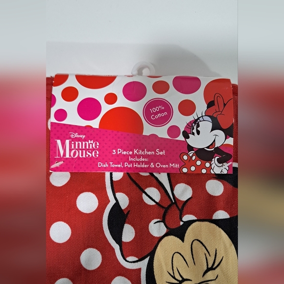 Disney Minnie Mouse 3-Piece Kitchen Set – Red & White (New with Tags) - Picture 2 of 5